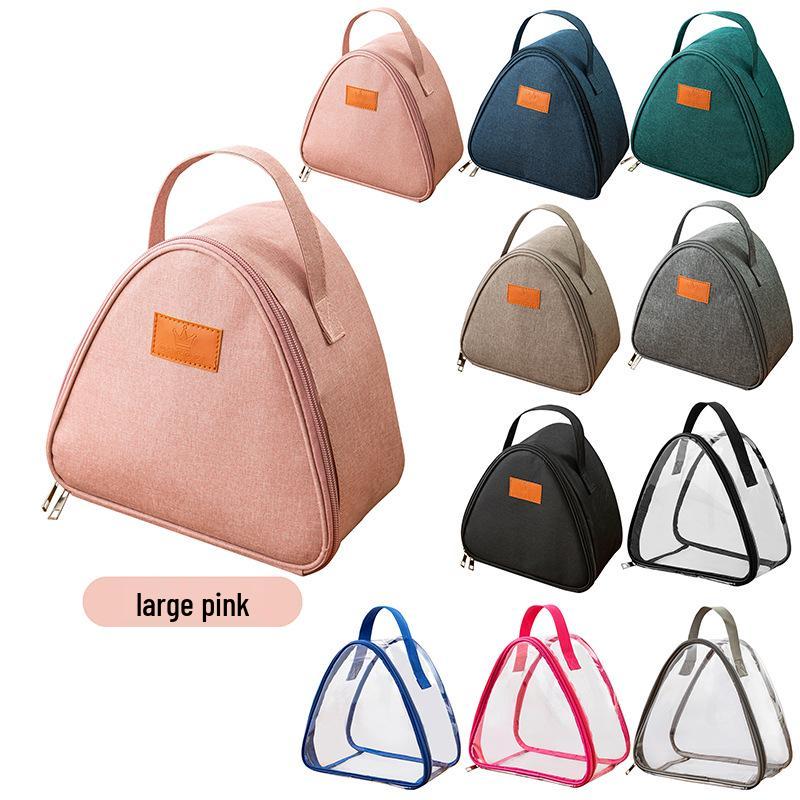 Insulated Japanese-Style Bento Tote Bag with Onigiri Design - Thick Aluminum Foil Layer for Office or Student Lunches