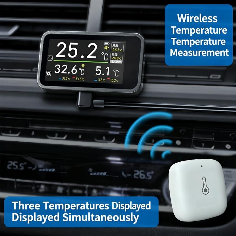 Monitor Digitale della Temperatura per Auto con Display LCD e Sensore Wireless, Schermo a Lettura Rapida per Pendolari e Auto Parcheggiate