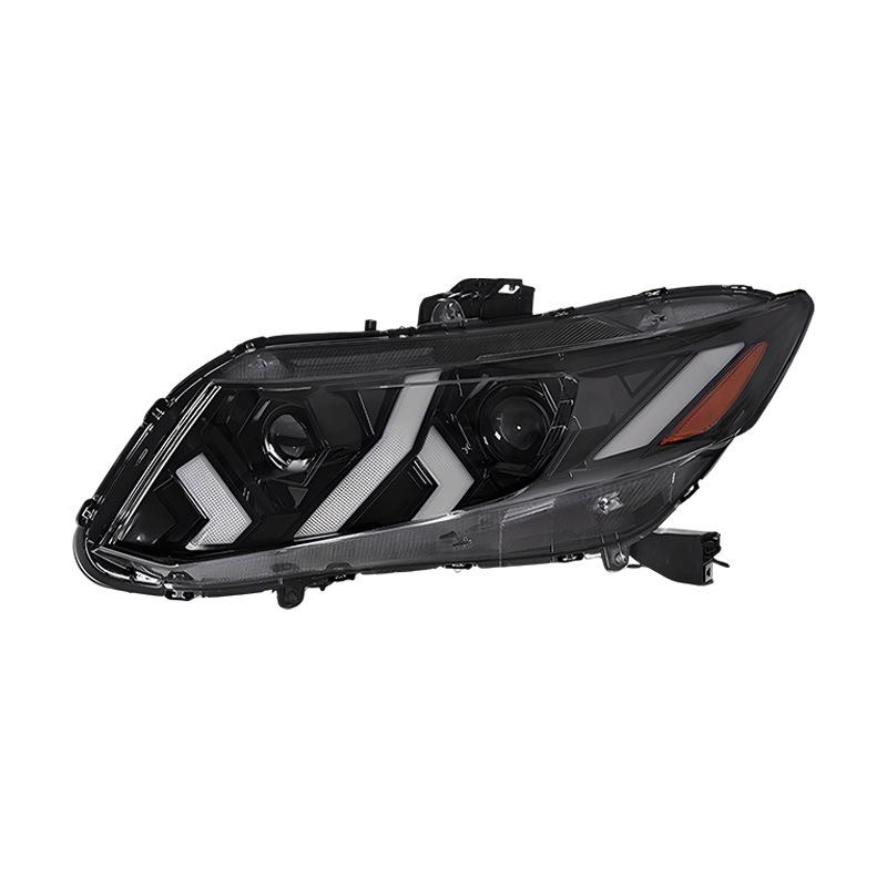 12-15 Gen 9 Civic Headlight Assembly with Lamborghini Style LED DRLs & Flowing Turn Signals