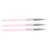 3pcs Nail Art Dotting Liner Brush UV Gel Painting Pen Drawing Tool Set Rhinestone Handle (Pink)