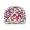 Inele de Damă Geometrice Culoare Cupru Incrustate cu Cubic Zirconia Multicoloră Bijuterii Zilnice și de Petrecere