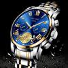 Orologio da Uomo Tourbillon alla Moda Orologio al Quarzo Moda Business Sport Orologio da Uomo Orologio in Acciaio Inossidabile Orologio da Uomo con Cinturino in Acciaio
