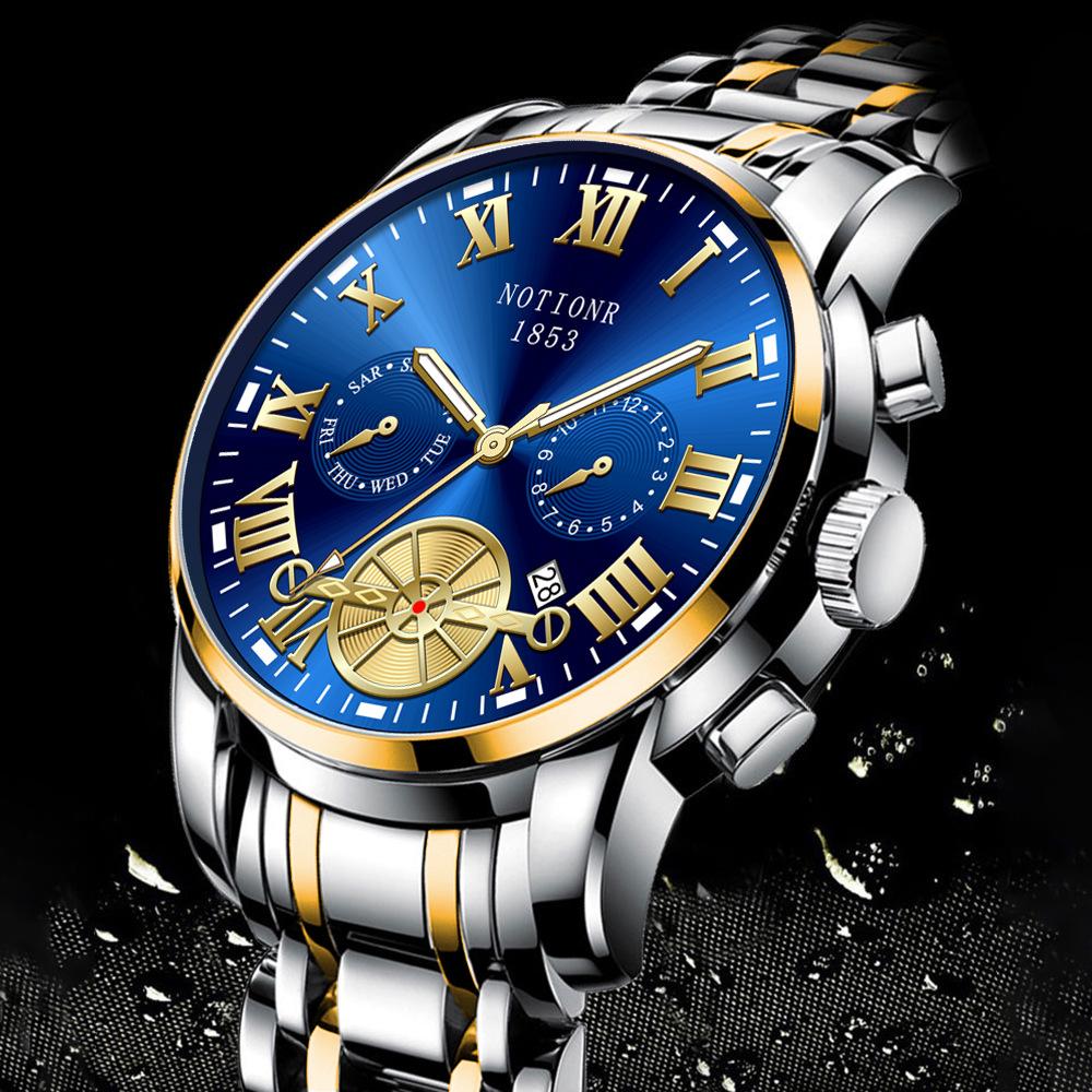Orologio da Uomo Tourbillon alla Moda Orologio al Quarzo Moda Business Sport Orologio da Uomo Orologio in Acciaio Inossidabile Orologio da Uomo con Cinturino in Acciaio