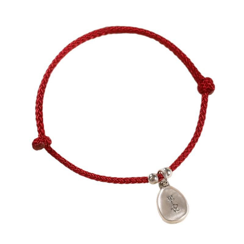 Sterling Silver Zodiac Red Rope Bracelet for Women - Woven Charm for Peace and Luck