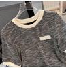 Women's Ice Silk Pink Knit T-Shirt - French Style Short Sleeve, Summer 2025 Niche Design