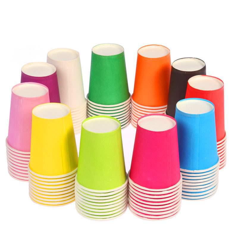 DIY Colored Paper Cups for Kids' Crafts – 10 Vibrant Colors, Thickened for Durability