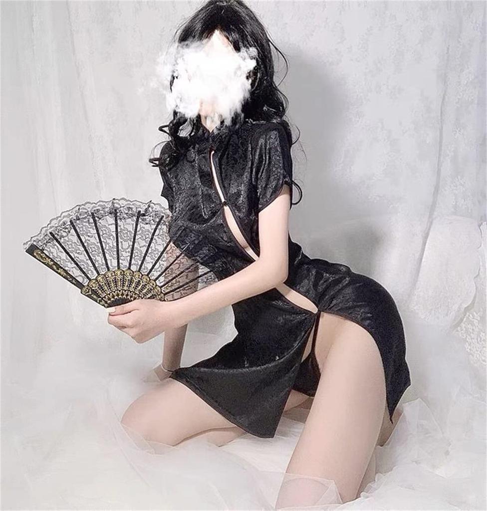 China Dress Full Set 2 Piece Set Sexy Floral Pattern One Size Fits Most Babydoll Cute Present Costume Clothes Costume Halloween Christmas