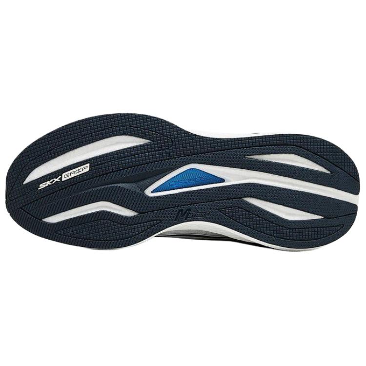 Skechers Go Run Consistent Comfortable Slip Resistant Durable Breathable Rebound Running Shoes Men Sneakers White Blue 221143-WHT