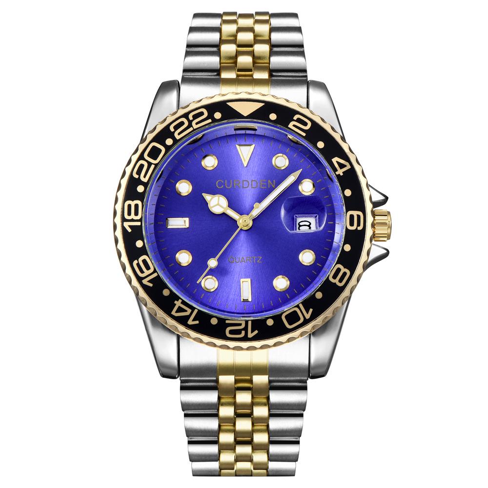 Men's Hip-Hop Style Steel Band Sea-Dweller Calendar Quartz Watch