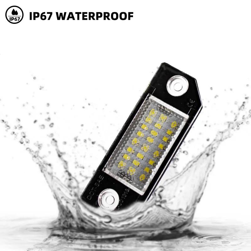 2pcs LED Car License Plate Light 24 LED Beads License Number Plate Lamp Fit For Ford C MAX Focus MK2