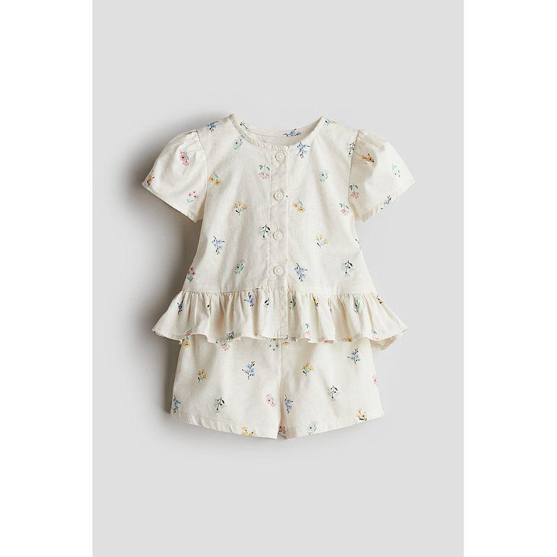 

HM Children s Clothing Baby Boy Baby Girl Suit 2 Pieces 2025 Autumn New Arrival Western Style Breathable Puff Short Sleeve Shorts 1275820