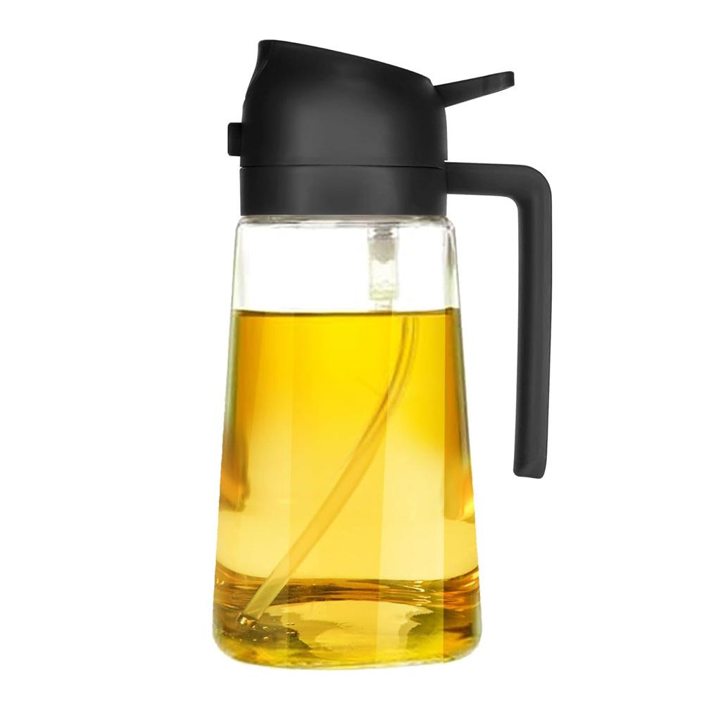 Glass automatic opening and closing oil injection pot bottle spraying dual-purpose leak-proof kitchen household air fryer spraying atomized oil