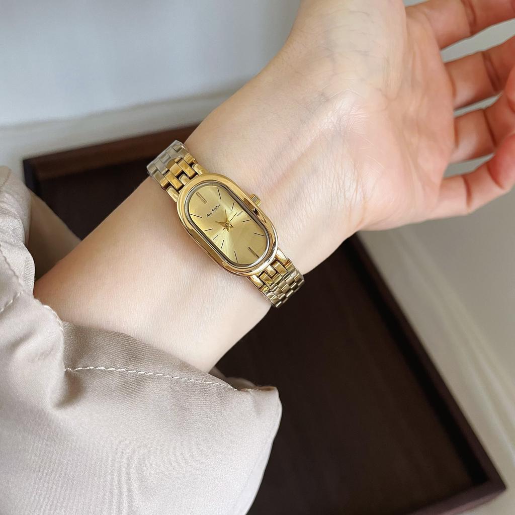 Retro Oval Watch Women's Workplace Temperament High-level Fashion Women's Quartz Watch Student Watch Birthday Gift