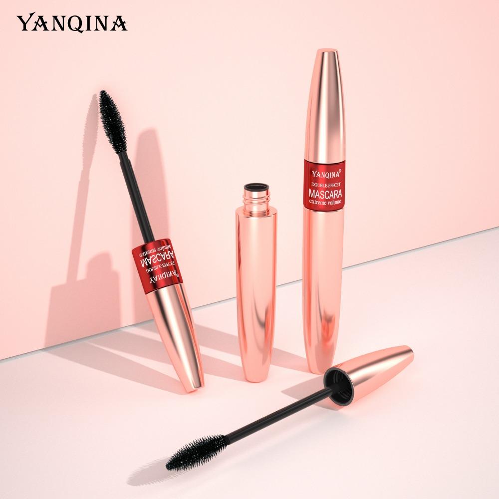 YANQINA Mascara lungo due in uno a doppio effetto, impermeabile, riccioli spessi naturali senza svenimento