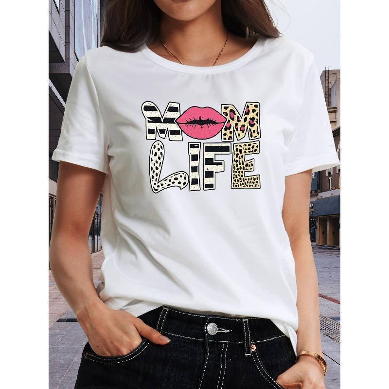 

Women s Printed T-shirt - Machine Washable, Breathable, Soft, Women s Clothing, Round Neck Short-sleeved S T-shirt, Summer Women s Clothing S белый