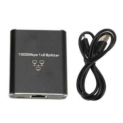 1 auf 2 Ethernet Splitter 1000Mbps High Speed RJ45 LAN Splitter mit USB-Stromkabel für Cat8 Cat7