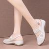 Soft Leather Upper Open-toe Shoes - New Round-toe Large-size Women's Style