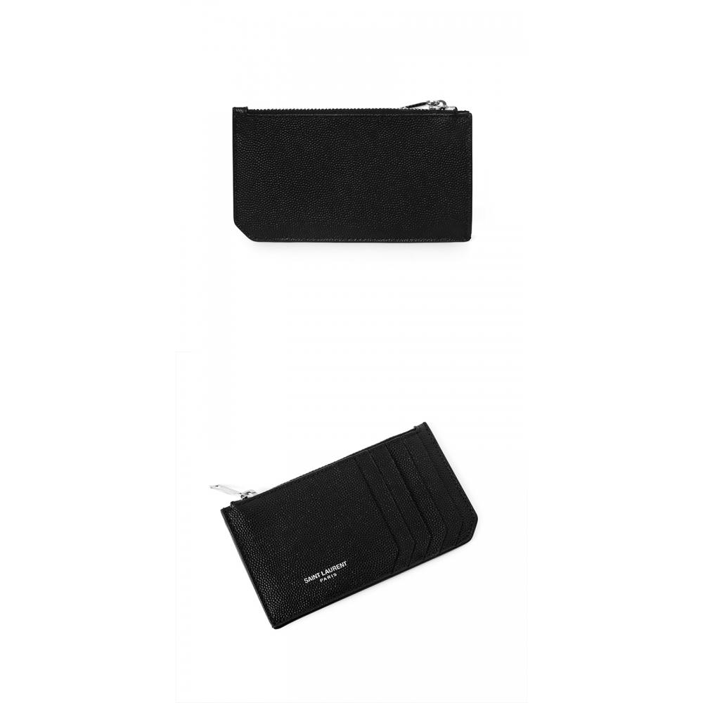 Saint Laurent 609362 Bty0n 1000 Klassisk Caviar Zip-kortfodral