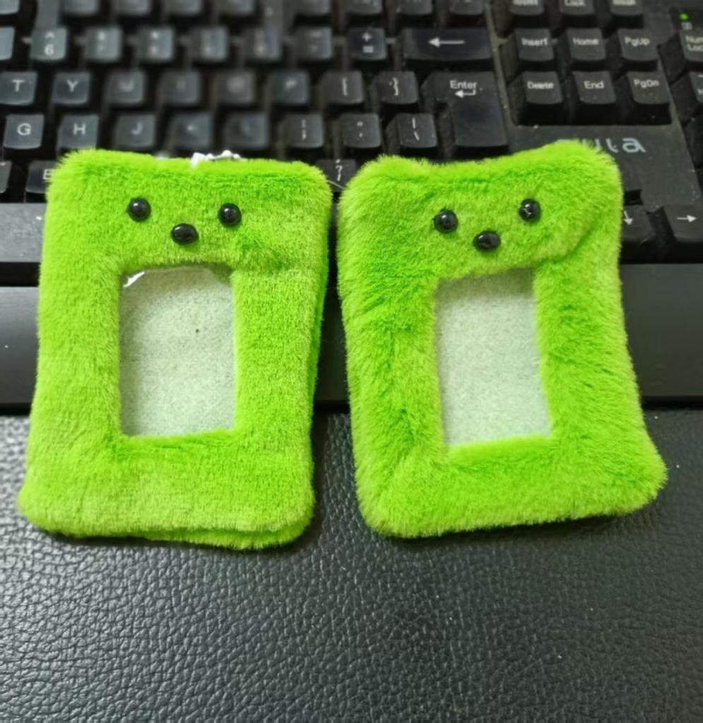Chaveiro de Mochila de Pelúcia de Animal Fofo e Porta-Cartões - Pingente de 3 Polegadas para Fotos e Cartões