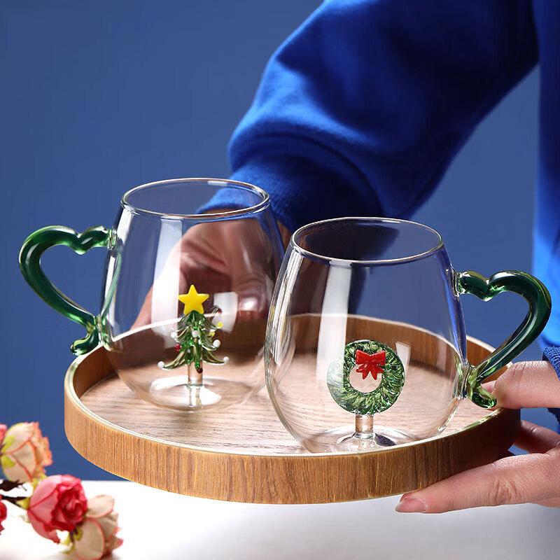 Creative Christmas Glass Mug
