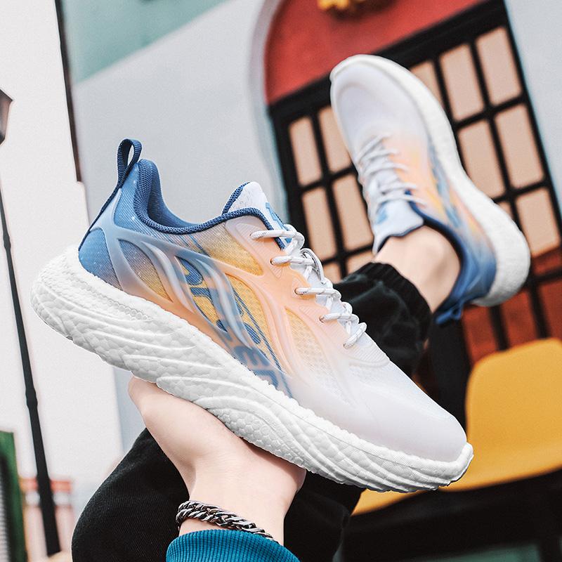 Fashion Men's Summer Breathable Platform Couple Trendy Sneakers Lightweight Running Soft Bottom Casual Mesh Shoes Men Zapatillas Hombre