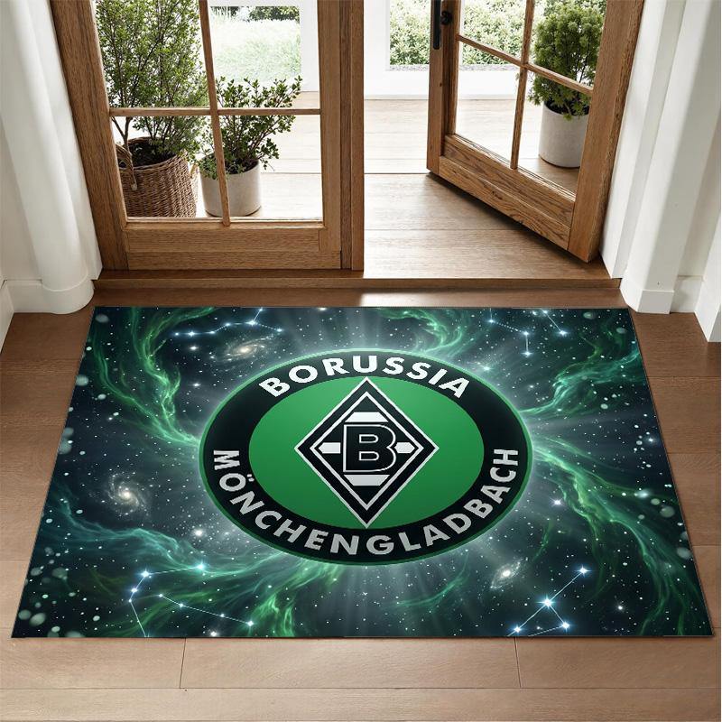Borussia Mönchengladbach Design Crystal Velvet Rug Soft Decorative Mat for Bedroom Entrance