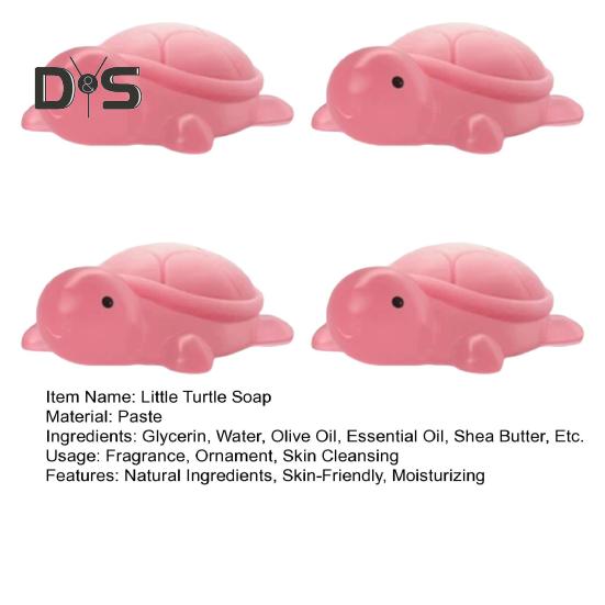 4Pcs Handmade Essential Oil Soap for Kids Natural Ingredients Moisturizing Soap Cute Mini Turtle Shape Handcrafted Fragrance Soap Home Hygiene Gift