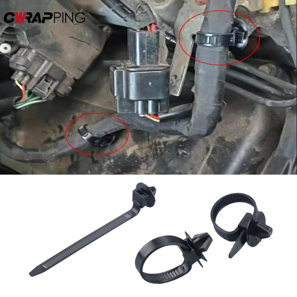 100PCS Car Nylon Black Cable Ties Push Mount Wire Harness Fastener Cable Clamp Clips Cable Ties Management Car Wire Organizers