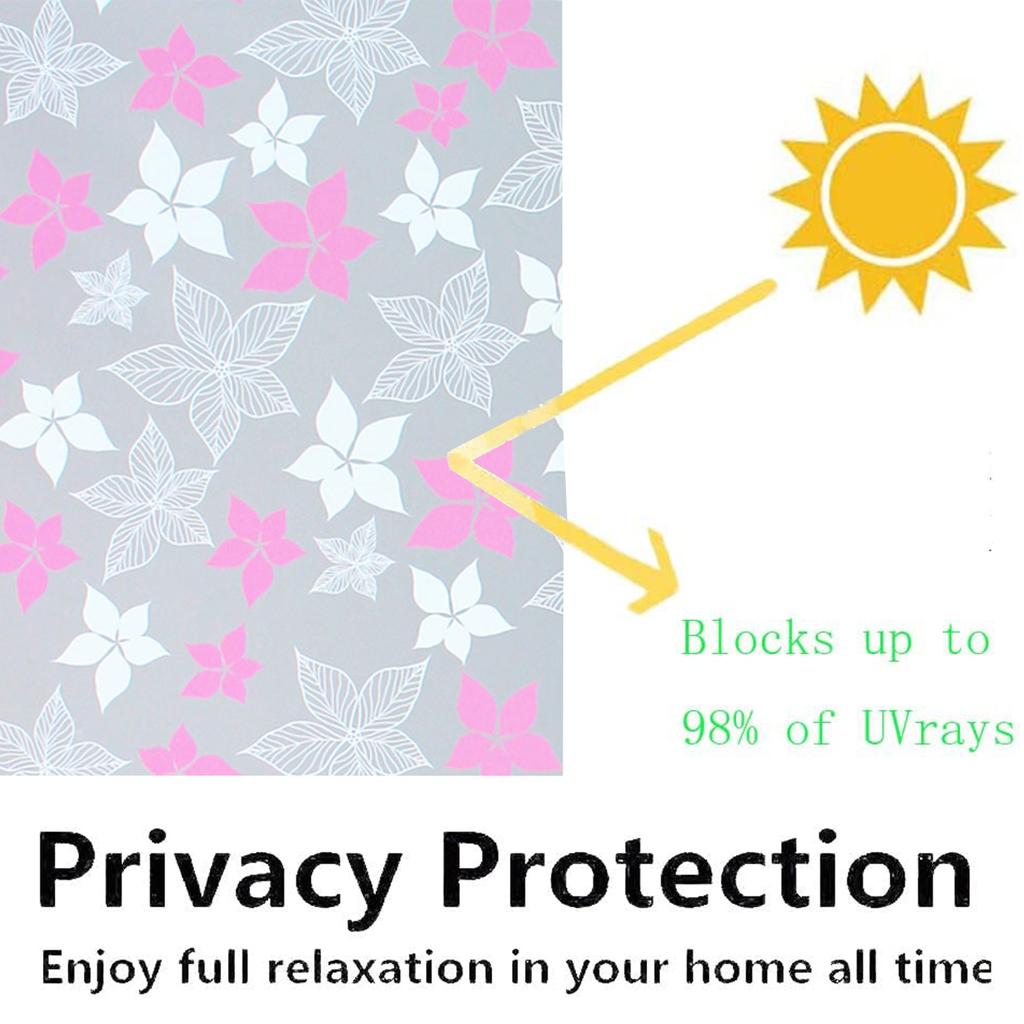 Window Privacy Film Glass WindowFilm Removable Vinyl Door Window CoveringsUV Blocking Sticker for Home Deco