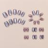 Square Press On Nail Cats Eye Fake Nail Butterfly Design Full Cover Glues On Nail Glossy Acrylic Nail Artificial Nail