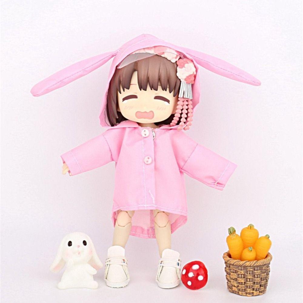 Rabbit Frog Doll Raincoat Windproof Clothing Doll Animal Raincoat Cute OB11 Doll Clothes  Obitsu 11