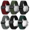 FOR Casio Small Square DW-291H/DW-290 W-218H/W-219H Series Modified Woven Nylon Canvas Watch Strap Accessories for Men and Women
