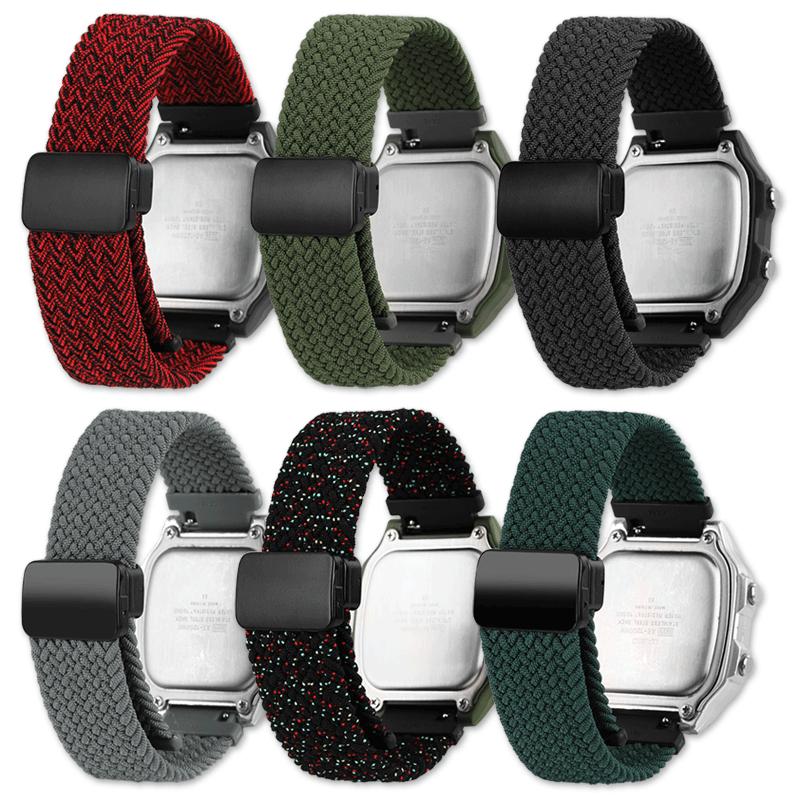 FOR Casio Small Square DW-291H/DW-290 W-218H/W-219H Series Modified Woven Nylon Canvas Watch Strap Accessories for Men and Women