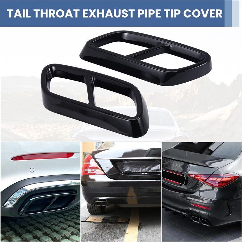 AA92-For C-Class W206 C200 C260 C300 + AMG Car Tail Throat Exhaust Pipe Muffler Tip Cover ABS