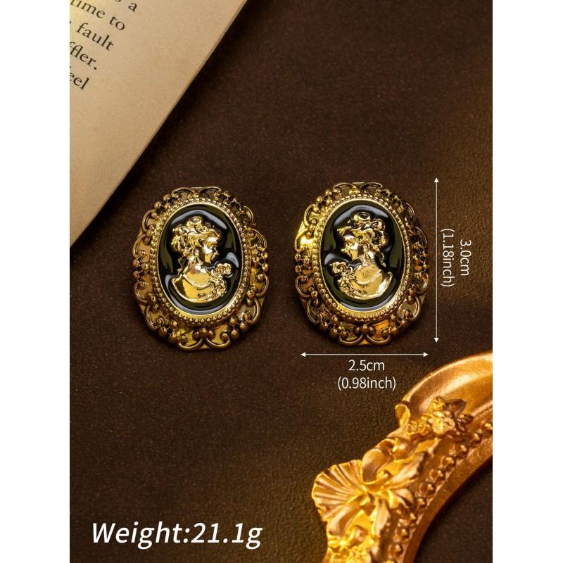 Vintage European American Western Antique Earrings Medieval Court Style Making
