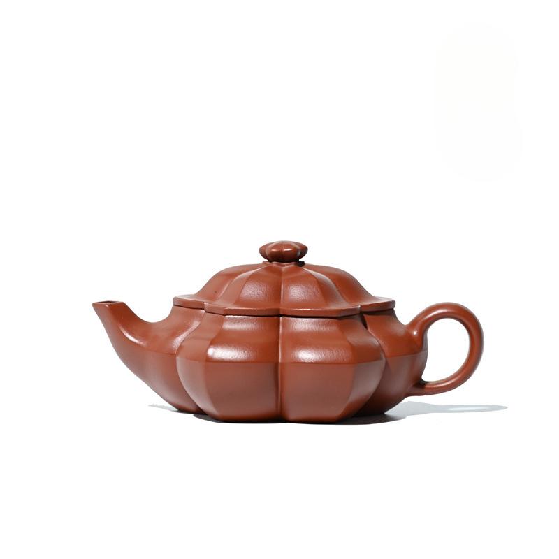 

200ml Traditional Yixing Purple Clay Teapots Famous Master Handmade Rib Pot Raw Ore Zhu Mud Kettle Chinese Zisha Tea Set Craft