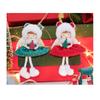 Christmas Angel Girl Hanging Ornament 9x16cm Red And Green Cloth Figure For Holiday Tree, Home, Living Room Decoration