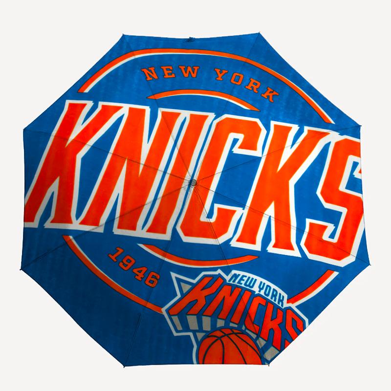 New York Knicks Print Automatic Umbrella, 8 Rib Iron Frame, Plastic Handle, Suitable for Outdoor Travel &Daily , Ideal Gift