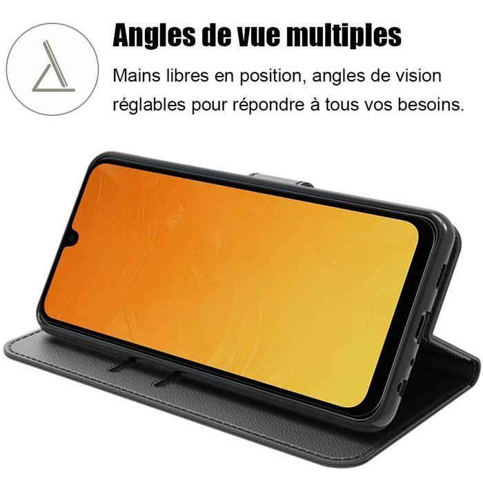 Coque de protection - BOOLING - pour Samsung Galaxy A26 5G - Cuir synthétique noir - 2 verres trempés - Antichoc