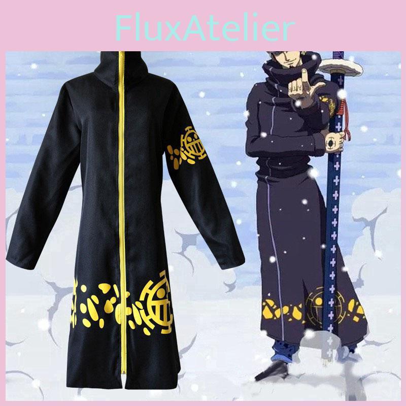 One Anime Cosplay Piece Trafalgar Law Cloak Pants Hat Halloween Party Costume