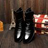 2025New Men's Boots Fashion Motorcycle Boots Luxury High-top Leather Boots for Men Business Pointed Short Boot Big Size45 Botas