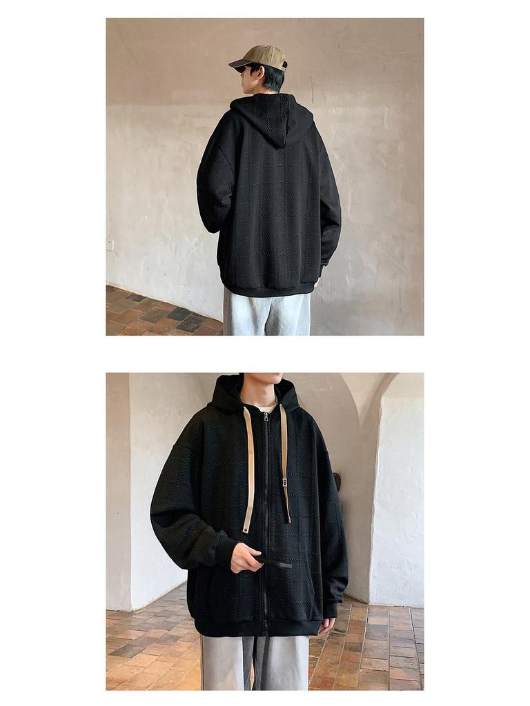 Men's Plus Size Plaid Hooded Cardigan Sweatshirt Jacket - Autumn/Winter 2025 Fashion