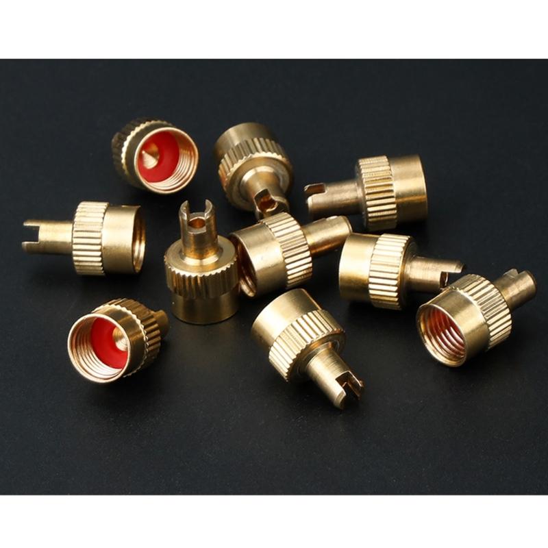 10Pcs Car Motorcycle Tire Valves Caps Tire Valves Stem Caps Copper Slotted Head Stem Cover Road Bike Part Enduring