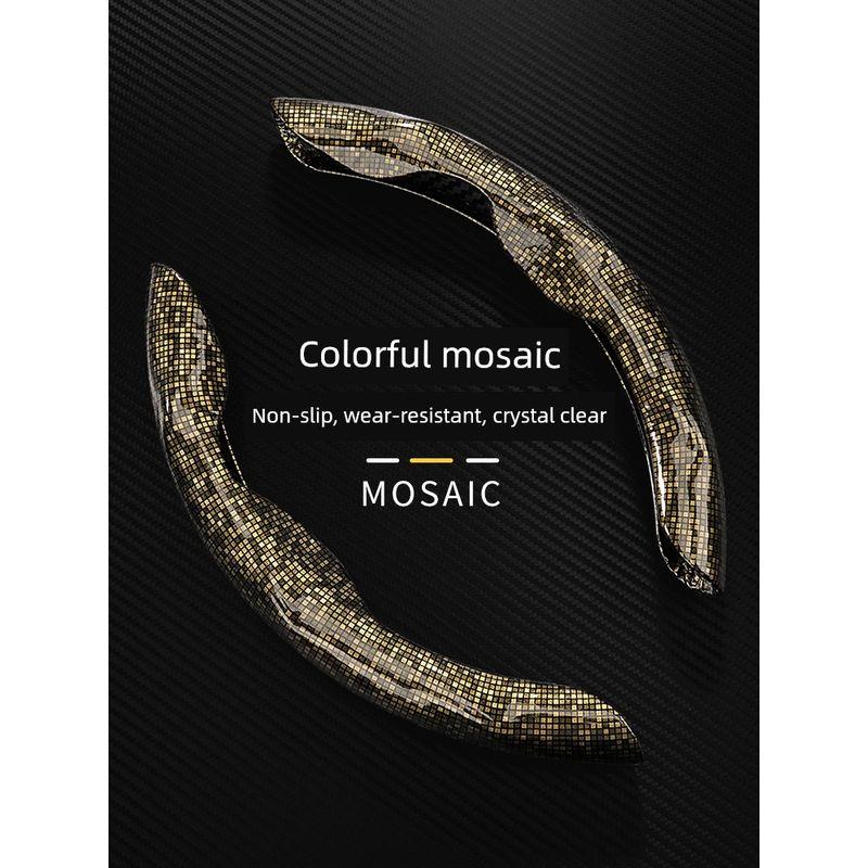 Car Steering Wheel Cover Ultra-Thin Luxury High end Colorful Mosaic Four Seasons Universal Non-Slip Card Handle Cover for Men and Women