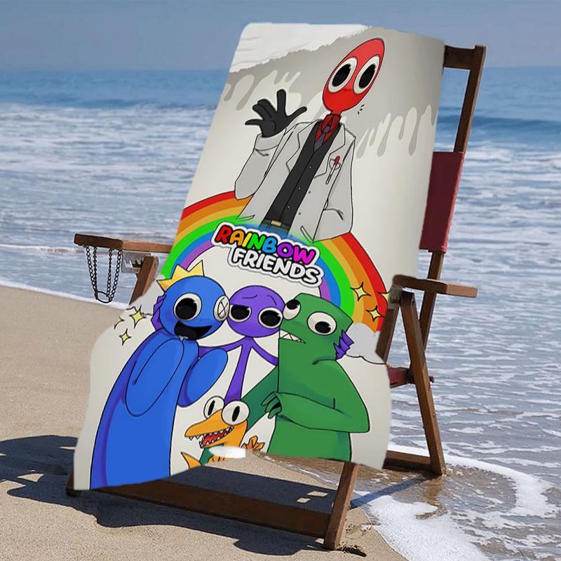 Proof Beach Towel with a Rainbow Friends1 Pattern - Soft,absorbent,quick-drying,machine Washable - Perfect for Swimming,camping,bathing