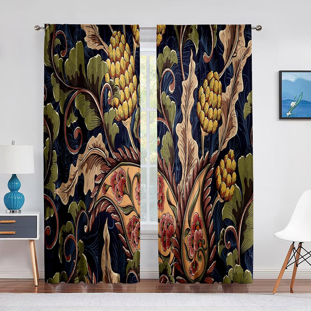 Purple Paisley Based on Traditional Eastern Pastel Design Tulle Curtain for Living Room Bedroom Decor Sheer Voile Window Curtain