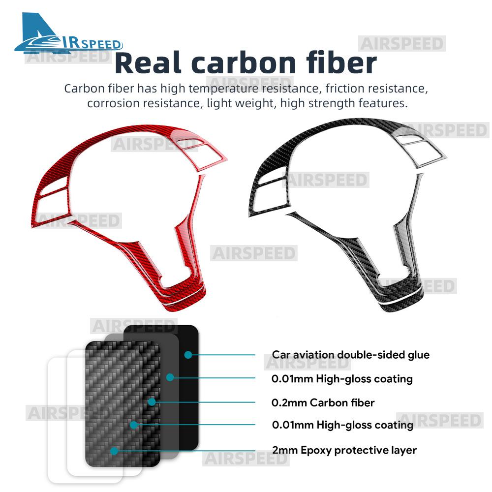 Real Soft Carbon Fiber Trim Sticker For Mercedes Benz SLK R172 2011 2012 2013 2014 2015 2016 Car Steering Wheel Button Panel