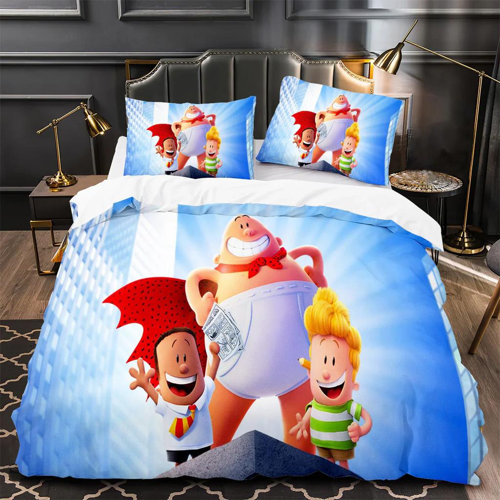 Cartoon Captain Underpants 3D Printed Duvet Cover Pillowcase Bedding Set Twin Full Queen King Size For Bedroom Decor