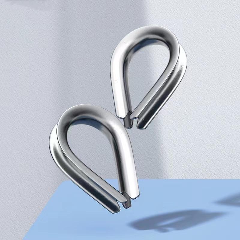 304 Stainless Steel Cable Wire Rope Protective Sleeve M1.5-M16 Thimbles Rigging Chicken Heart Ring for Workpiece Fixing
