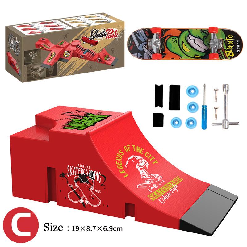 Children Finger Sports Toys Finger Skateboard Game Park Site Step Ramp Scene Props Mini Fingertip Skateboard Set Gift Adult Toys